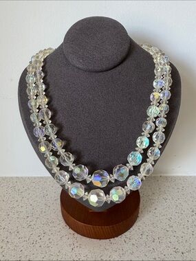 Vintage Coro double-strand Aurora Borealis (AB) necklace